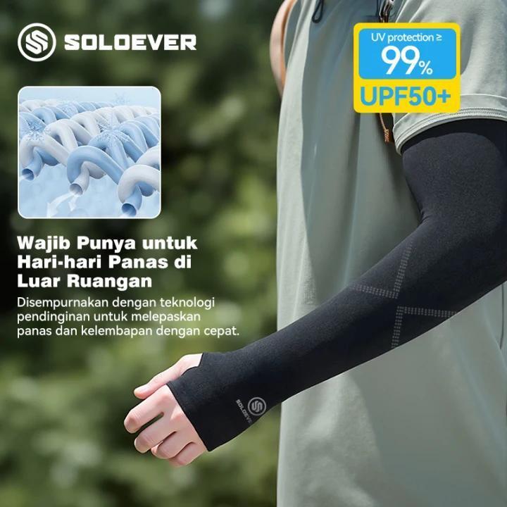 SOLOEVER Arm Sleeves Manset Tangan Handsock Deker anti uv Unisex UPF50+ Olahraga luar ruangan Menutu