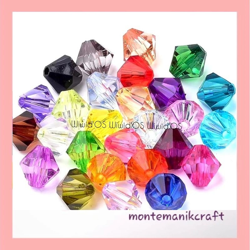 MANIK ( 1 biji ) KRISTAL SWAROVSKI BICONE 6 mm MONTEMANIK CRAFT