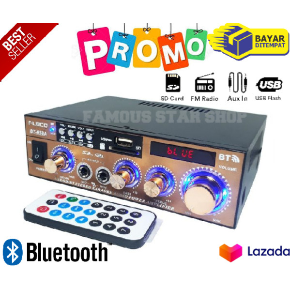 NEWW POWER AMPLIFIER FLECO BT-858A / POWER AMPLIFIER FLECO BT-858A / POWER AMPLY BLUETOOTH/ POWER AM