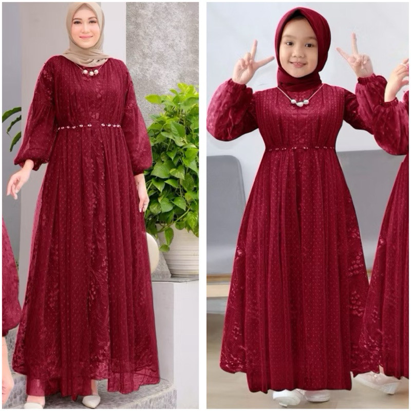 [Padu Dress] Gamis Muslim Busui Sleting Depan Jumbo Warna Marun – Abaya Turki Kekinian untuk Pesta &