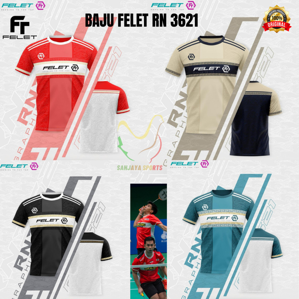 GERALSIR BAJU BADMINTON BULUTANGKIS FELET RN 3621 ORIGINAL