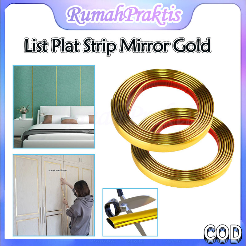 silver & gold list plat strip hairline/list plat strip dekorasi dinding/list plat strip mirror wall 