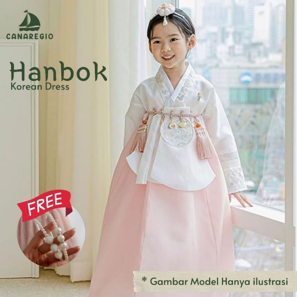 CLEARSHOP Hanbok Anak Korea BROCADE Rok Organza Dress Hanfu