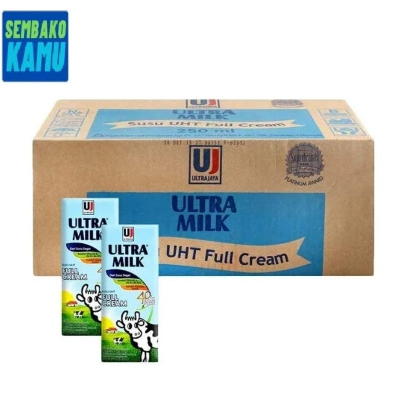 Susu Ultra Milk UHT 250 ml - 1 Dus Isi 24 pcs
