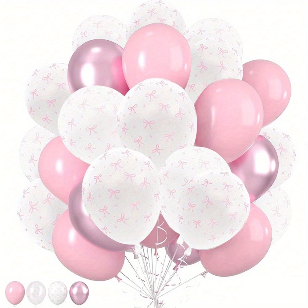 5/30 Pink Balloon Bow Printed Balloon Pink Bow Decoration Suitable for Birthday Decoration, Mother's
