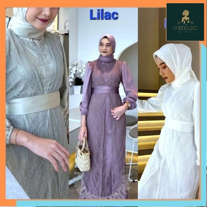 Dress Brukat Florenza Busui Gamis Mewah Premium Elegan Syari Kondangan Pesta Trendi Terbaru