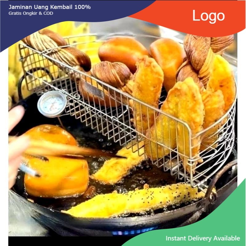 keranjang peniris minyak+Capitan / keranjang wajan /peniris minyak untuk wajan anti karat