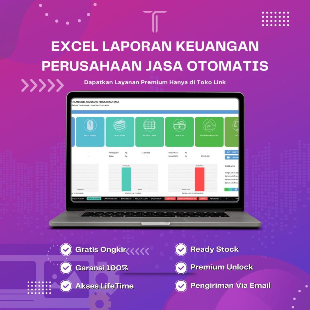Excel Laporan Keuangan Perusahaan Jasa Otomatis