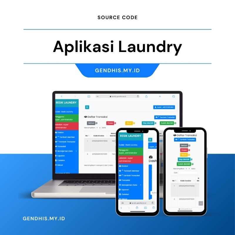 Aplikasi Laundry Website Source Code Pencatatan Transaksi