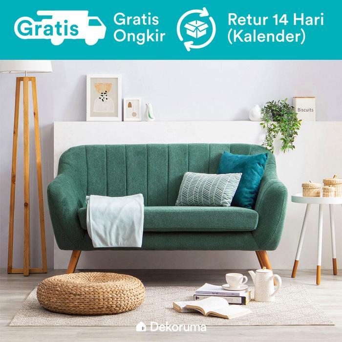 Dekoruma Jun Sofa MInimalis 2 Seater - Kursi Sofa Ruang Tamu Modern 2 Dudukan Kain - Hijau