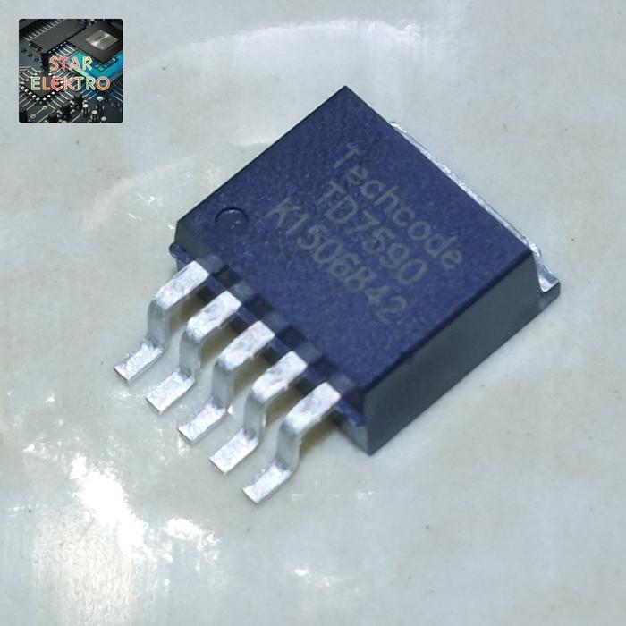 TD7590 To-263-5 Techcode TD 7590 IC PWM Buck DC Converter 36V 5A 240KHz Monolithic Step Down TERBAIK
