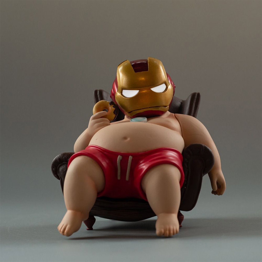 Boneka Fat Boy Karakter Superhero Gemuk - Action Figure Pose Bebas Model Iron Man Premium Terbaik