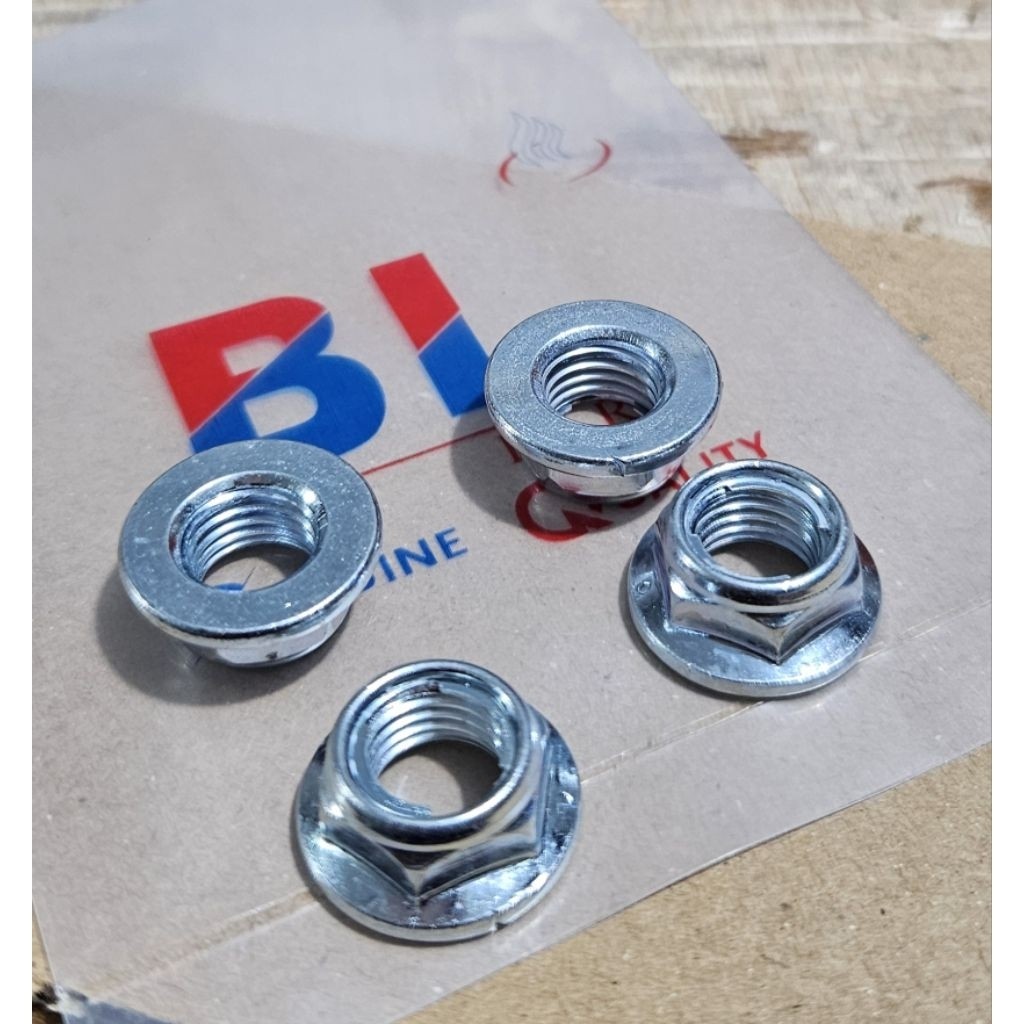 TBM Murah COD (4pcs) mur lock flange kunci 14 m10 / mur Gear belakang kaze GL / Mur as roda depan ya