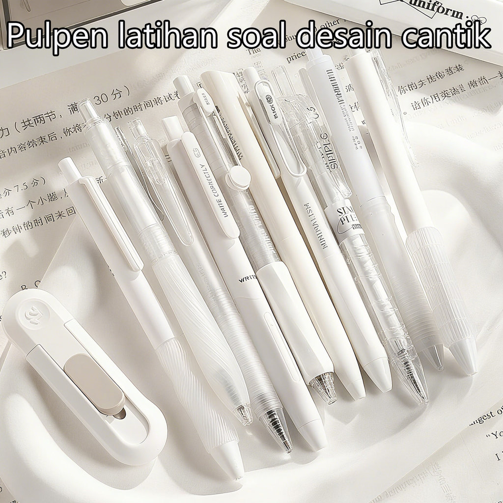Pulpen Latihan Soal Cepat Kering, Desain Aesthetic, Pulpen Press & Sign Pen untuk Sekolah & Kantor