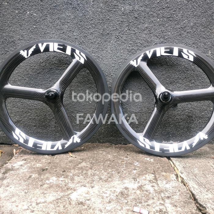 wheelset VIETS Trispoke Carbon 20 451 22 inch velg sepeda vbrake