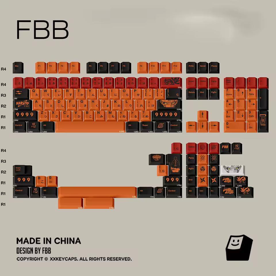 FBB Naruto Keycaps Cherry Profile PBT Dye Subbed