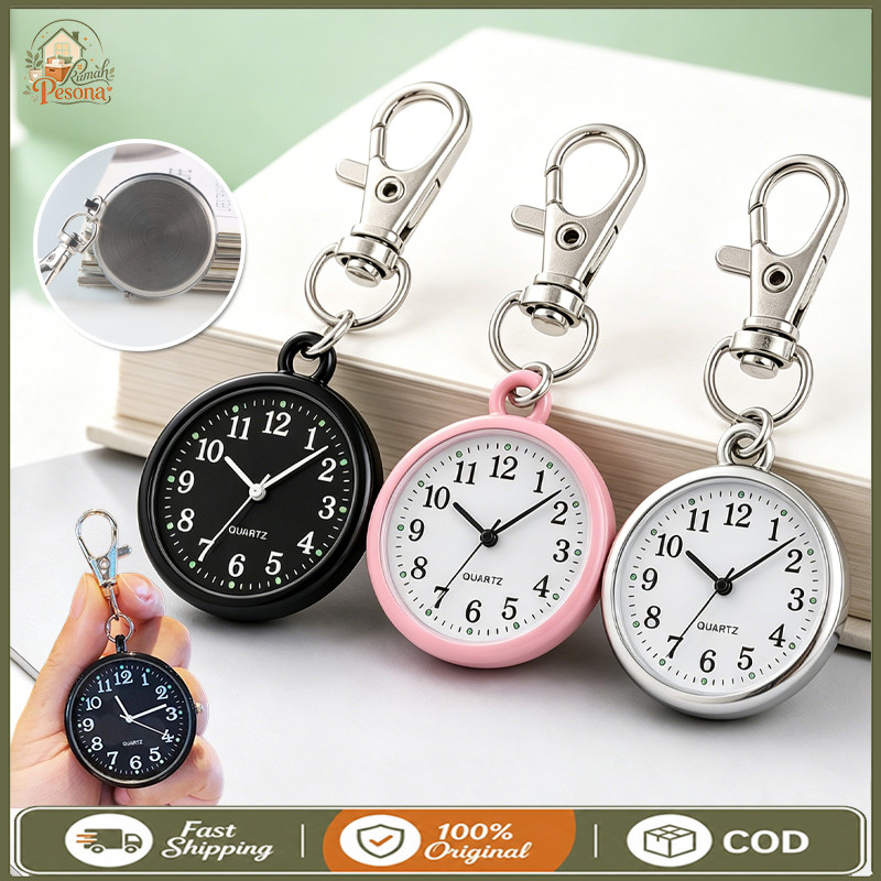 Jam Saku Mini Portable Gantungan Kunci Jam Saku Perawat Jam Saku Anak Untuk Ujian Jam Saku Portabel 