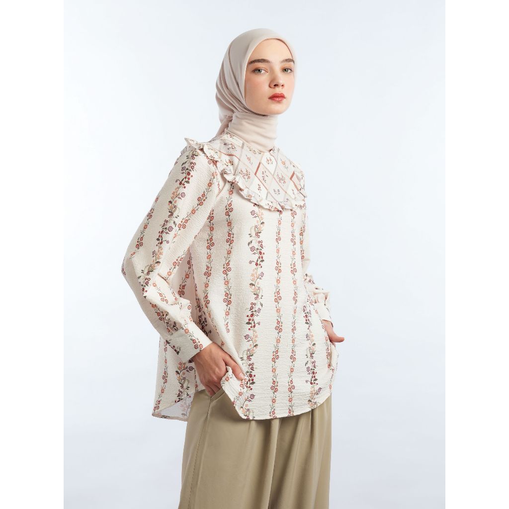 Aleza - Emmy Top White  - Atasan Kemeja Wanita