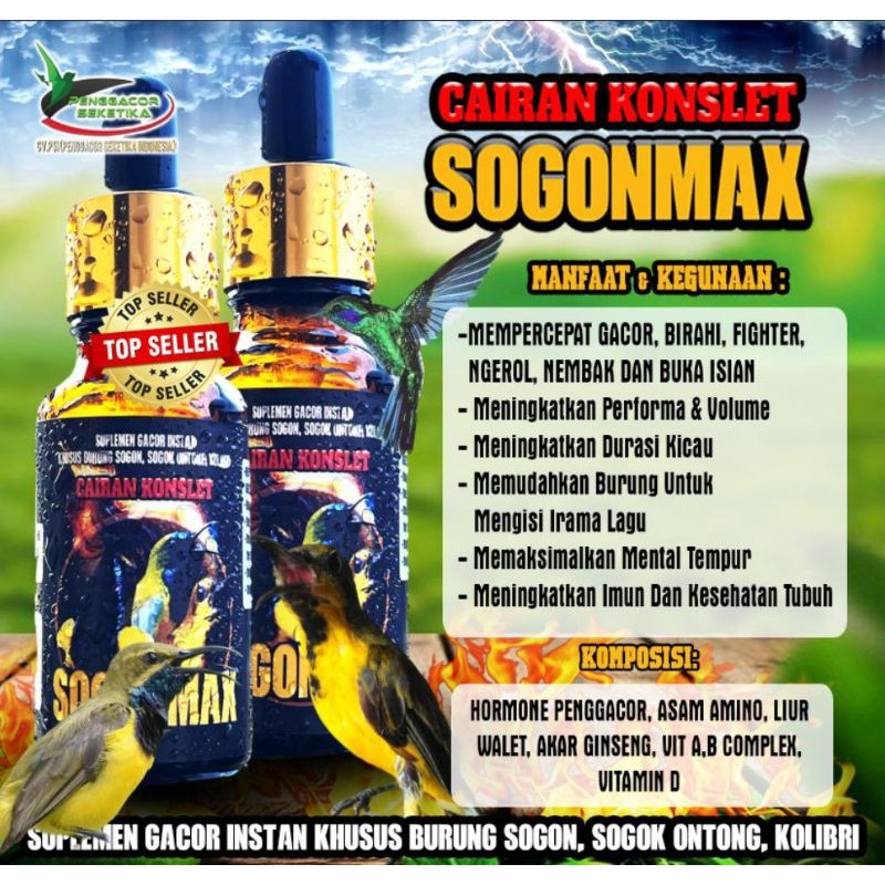 Sogonmax 10ml Suplemen Vitamin Burung Sogon Pleci Kolibri Doping Cairan Konslet Gacor