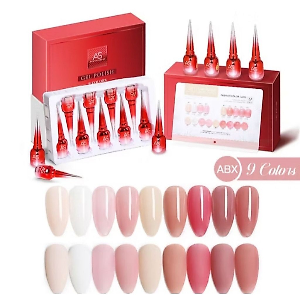 as Set kutek/ as gel polish set 9 colour