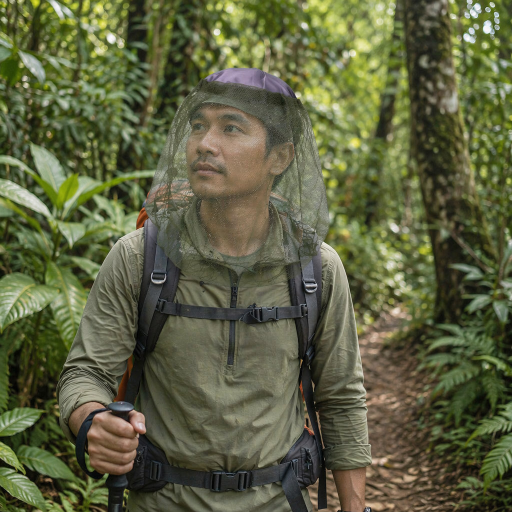 Topi Jaring Pelindung Kepala Topi Mancing Hutan Berkebun Anti Lebah Nyamuk Serangga hat