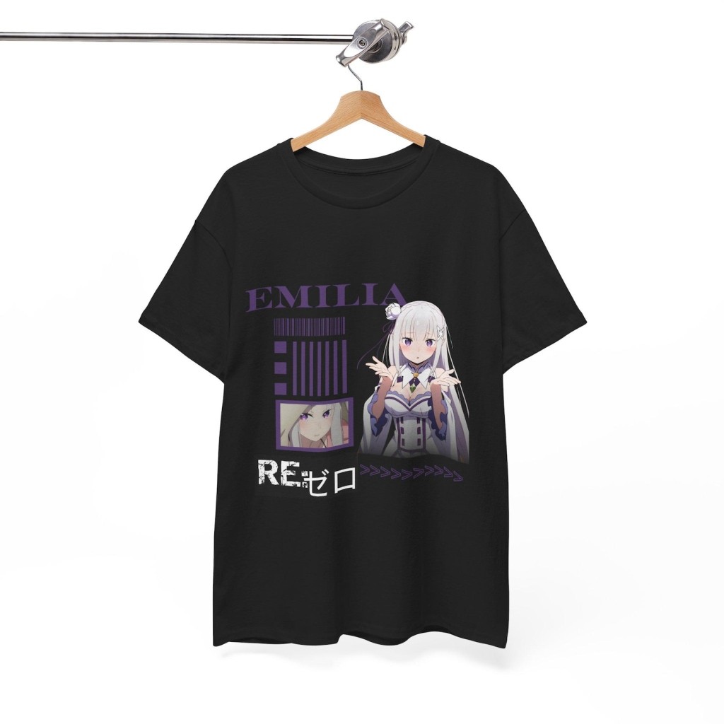 ReZero Anime Kaos Subaru, Rem and Emilia, Unisex Otaku Pakaian, Waifu Kawaii Yami Kaos, Re Zero Figu