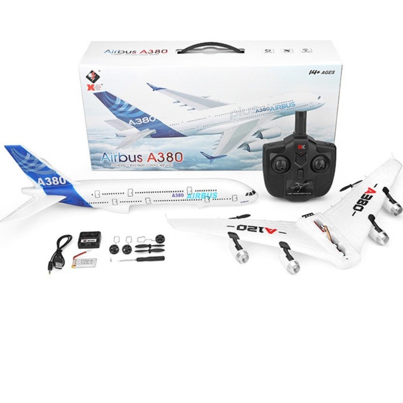 Rc Aircraft 2.4g 3-annels Remote Control A380 Aviation Model Xka120 Airbus Rc Glider Fixed Wing Aero