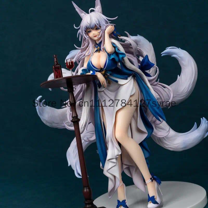 Anime Figure Azur Lane Shinano Evening Dress Fox Ears Beautiful Girl Pvc Collectible Model Desktop O