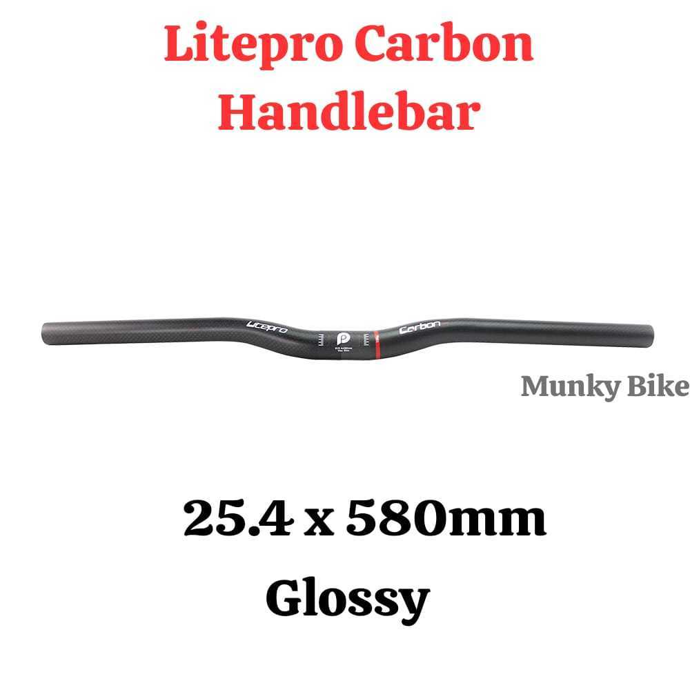 Foto Litepro Low Rise Handlebar Stang Carbon Superlight 25.4 x 580 mm Setang Sepeda Lipat Pushbike