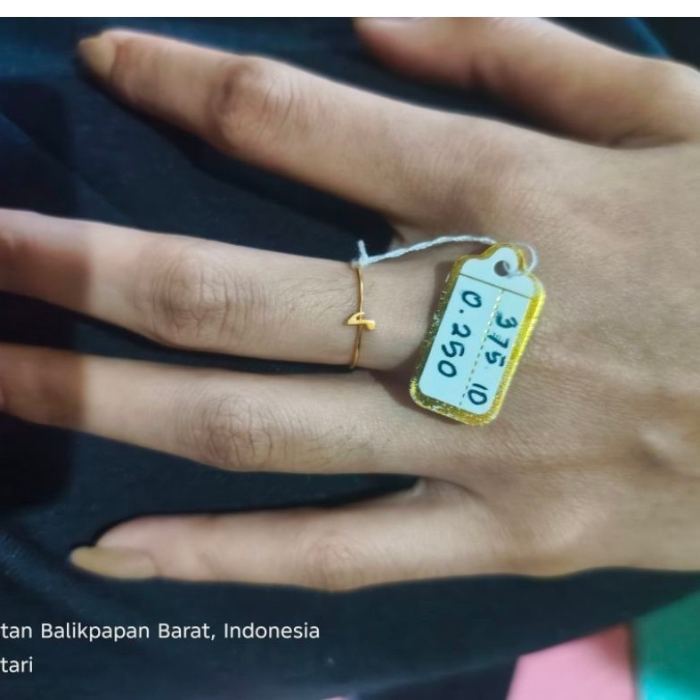 cincin emas muda kadar 375 berat 0.25