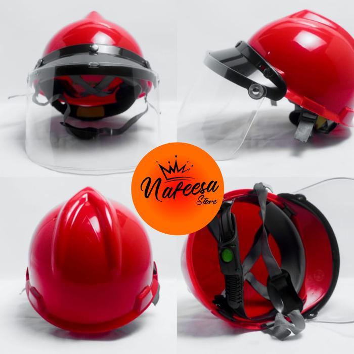 Helm Apd Faceshield | Helm Proyek Apd Faceshield - Merah