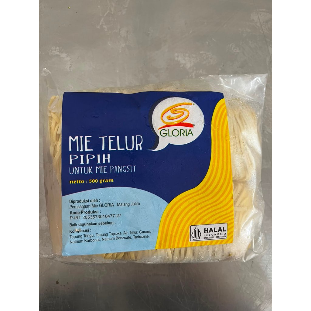 Mie Telur Gloria / Mi Gloria Pipih 500gr - Sayur Segar Instan Malang