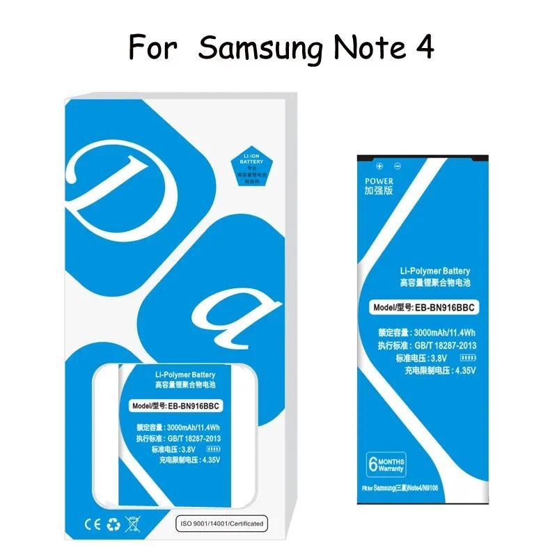 XDOU EB-BN916BBC 3000mAh Battery For Samsung Galaxy Note 4 N9100 N9109W N9108 N9106V High Quality Re