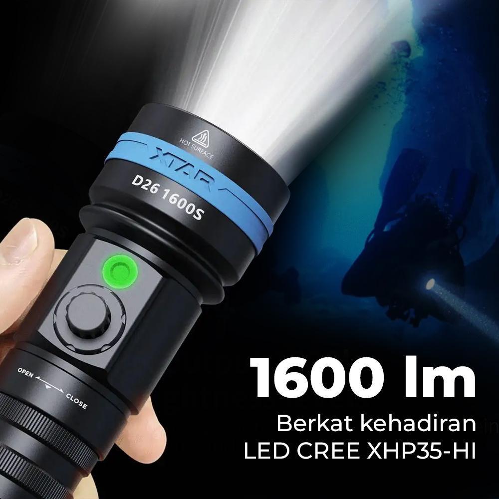 SENTER Selam Diving XTAR D26 CREE XHP35 Waterproof Bawah laut