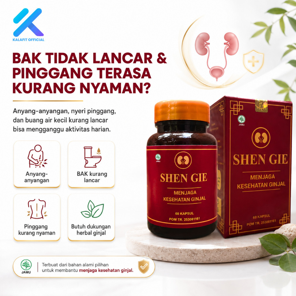 SHEN GIE Obat Ginjal Herbal Obat Batu Ginjal Kapsul Oba Infeksi Saluran Kemih 60 Kapsul Kumis Kucing