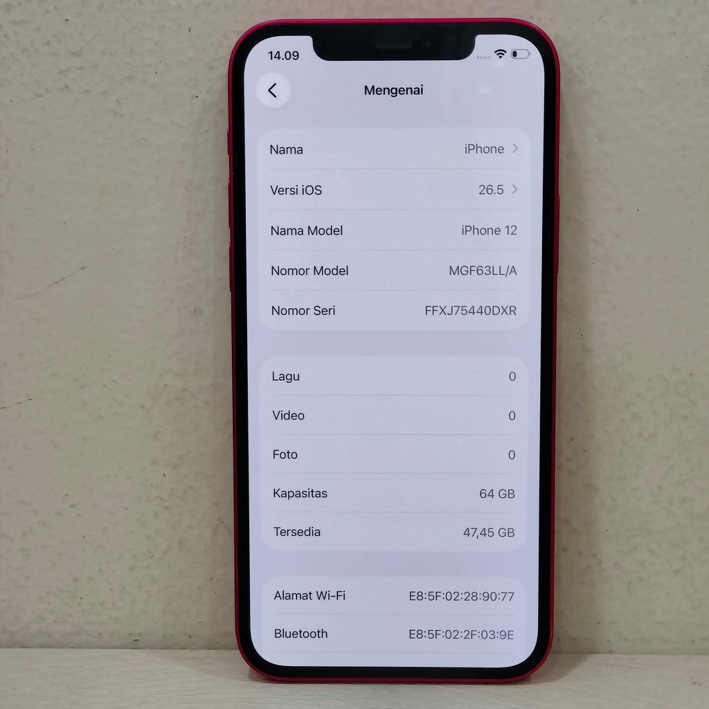 (0DXR-4) IPHONE 12 RAM 64GB (INTER) LL/A, BATANGAN NO CHARGER "125735"