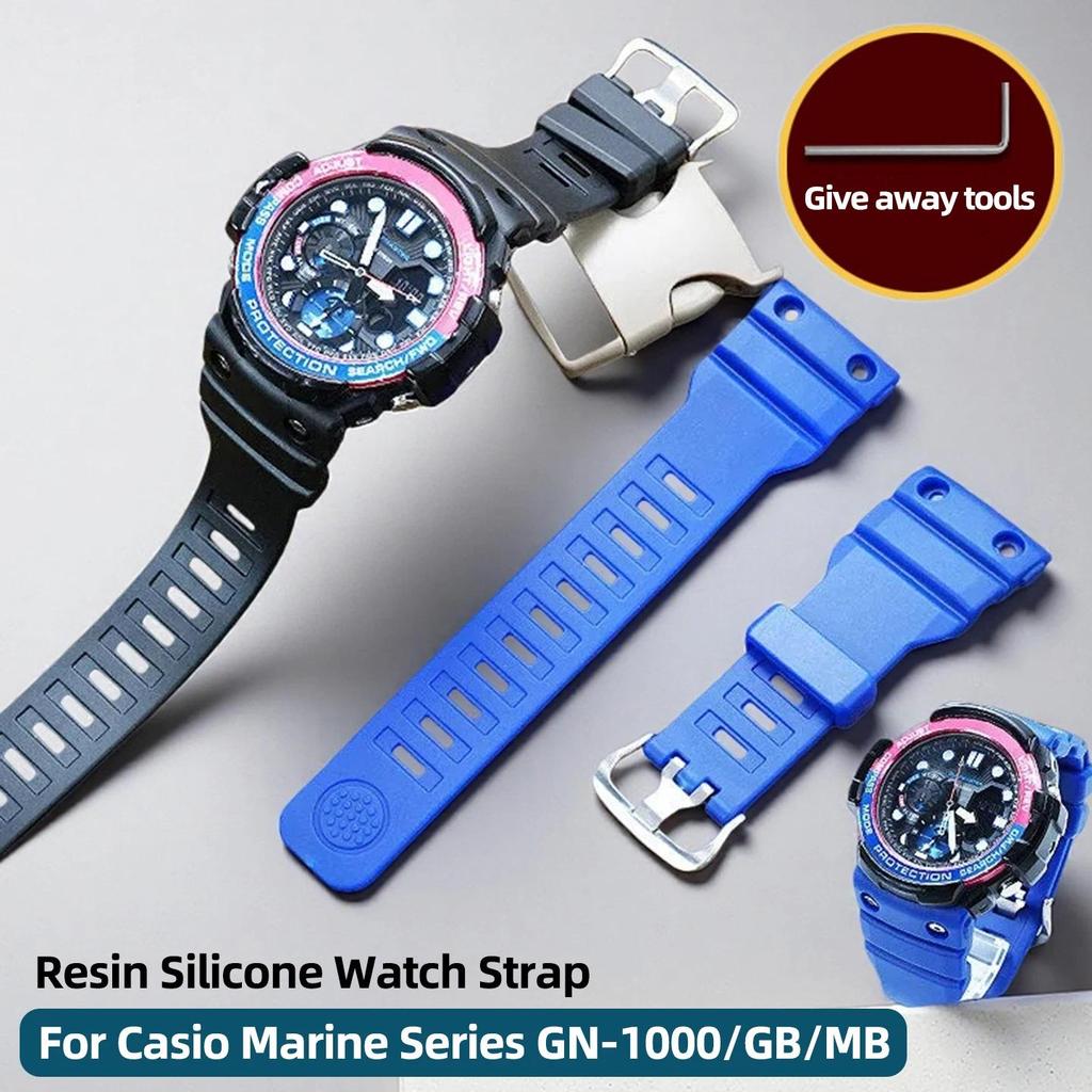 GN1000 GN-1000 Strap TPU Resin Silicone Watch Strap For Casio Marine Series GN-1000/GB/MB Men's Repl