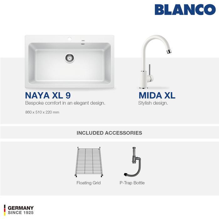 Kitchen Sink Bak Cuci Piring Granit 1 Lubang BLANCO Silgranit NAYA XL 9 - Paket Kitchen Sink dan Ker