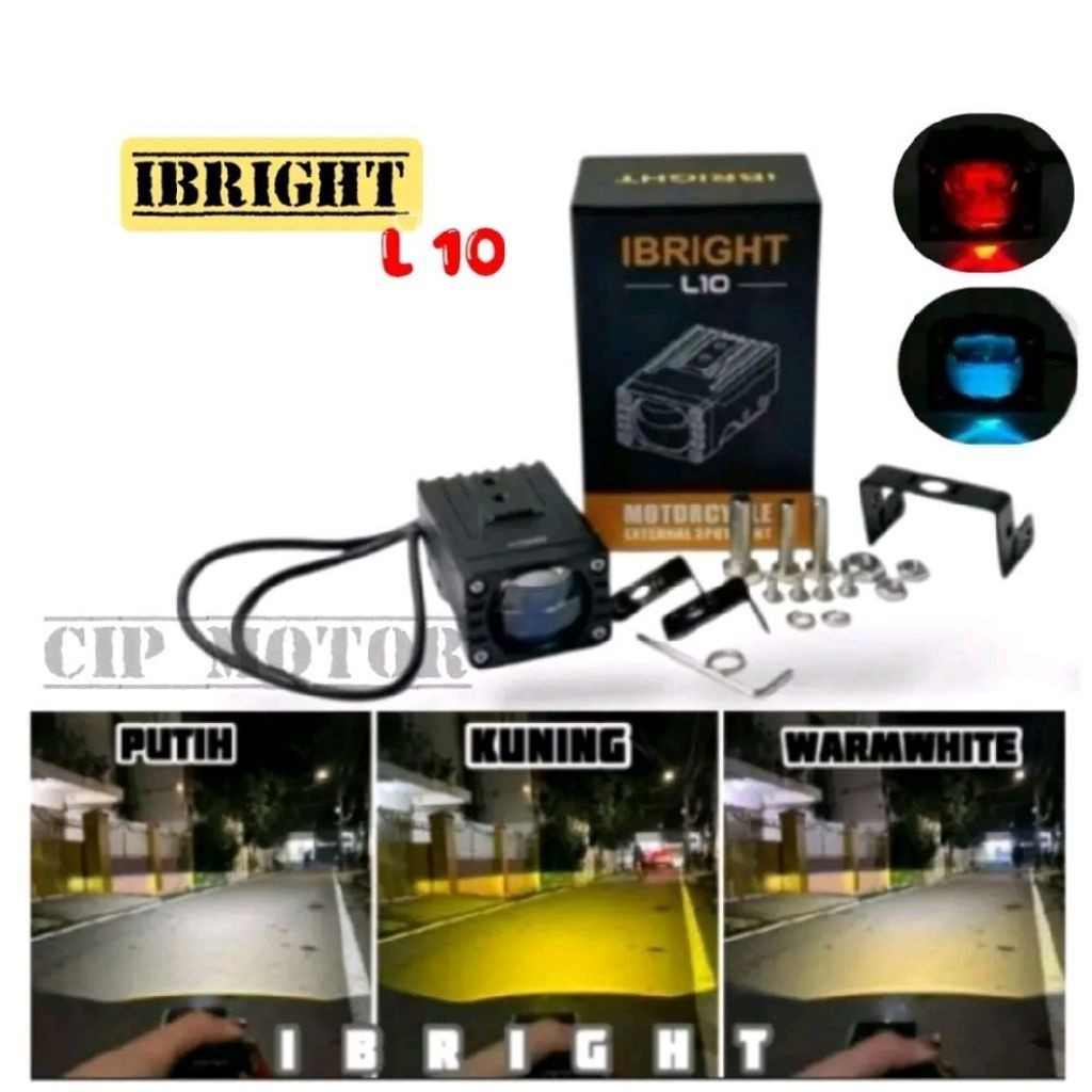 Lampu Led D2 Laser IBRIGHT L10 Mini Putih Kuning Satuan Cahaya Biled