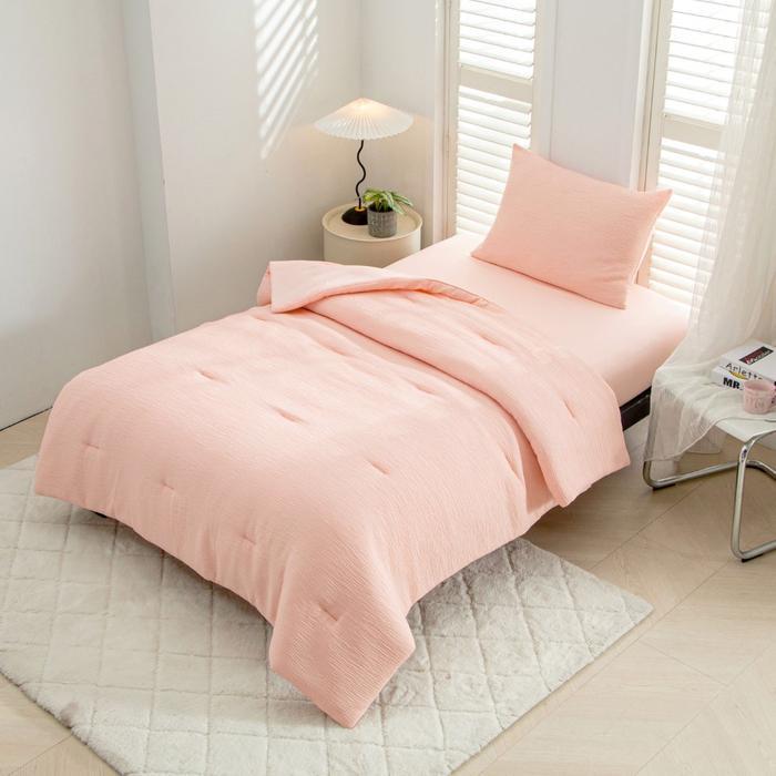 Informa Set Seprai Microfiber Gauze Hijau Peach Biru Cokelat King Queen Single 180x200 160x200 120x2