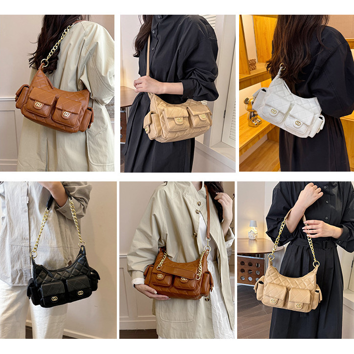 Diamond Mesh Bordar Bag Wanita Fashion Musim Gugur Musim Dingin Bag Pocket Bag Bawah Bawah Bawah Baw