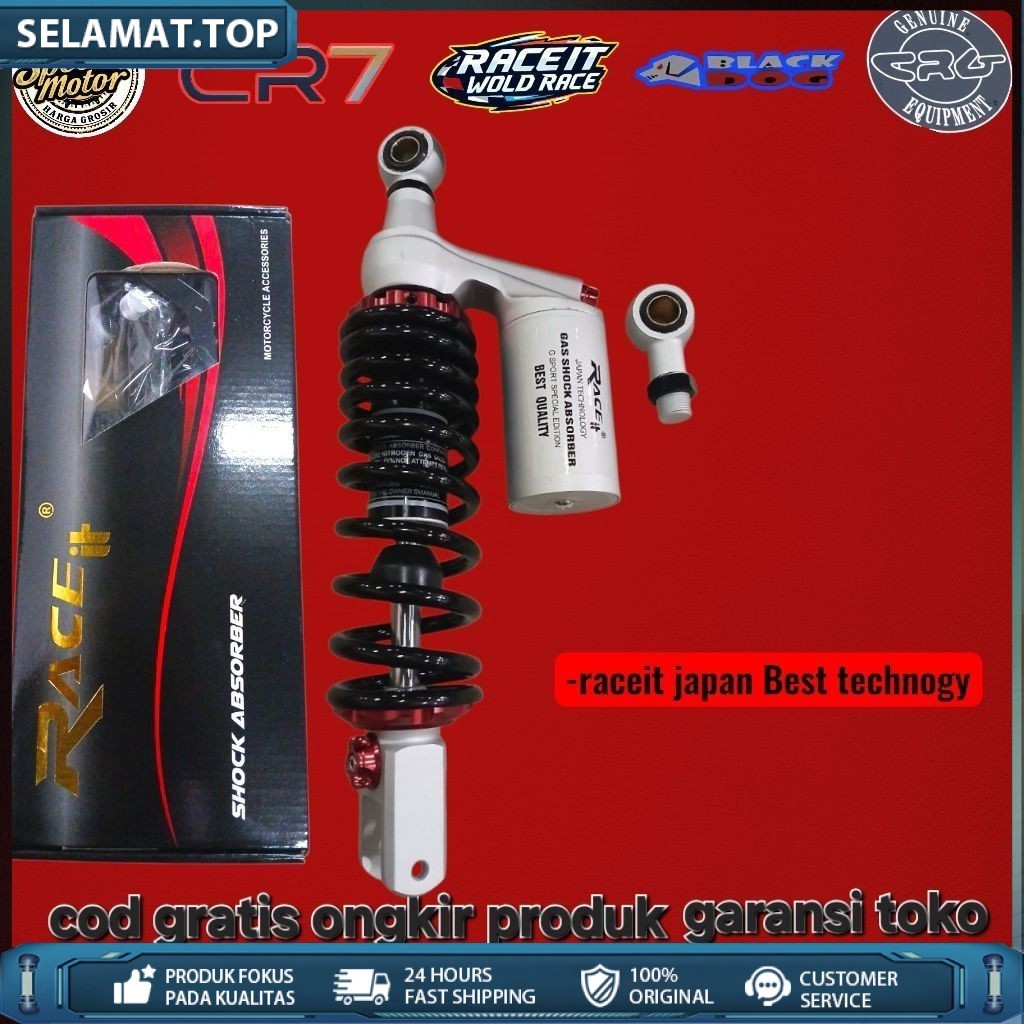 ORIGINAL SHOCKBREAKER RACEIT TABUNG ATAS MODEL GOG YSS SHOCK MATIC BlACK SIlVER MOTOR VARIO MIO BEAT