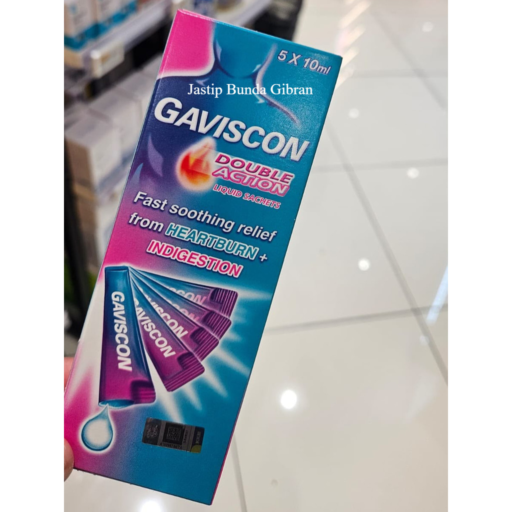 Gaviscon Double Action 5x10ml - Obat Lambung Maag Original Malaysia