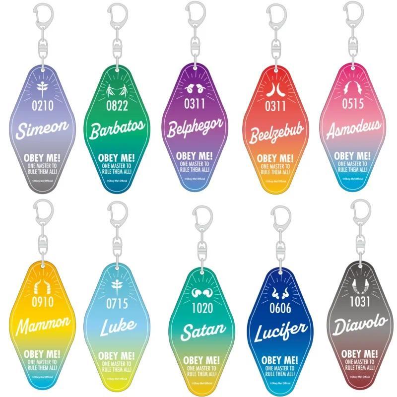 6cm Anime Obey Me  Leviathan Asmodeus Mammon Lucifer Sleeping Acrylic Keyain Pent Fans Gifts