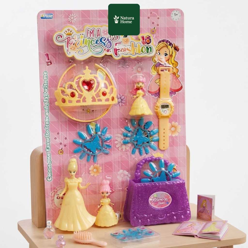 NATURAHOMEE - MAINAN PRINCESS STYLE MIKA BARBIE BONEKA LUCU DENGAN AKSESORIS SERTA JAM ANAK