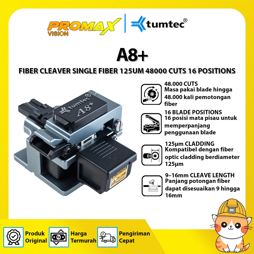 TUMTEC TMT-A8+ FIBER CLEAVER A8+ SINGLE FIBER 125UM 48000 CUTS 16 POSITIONS