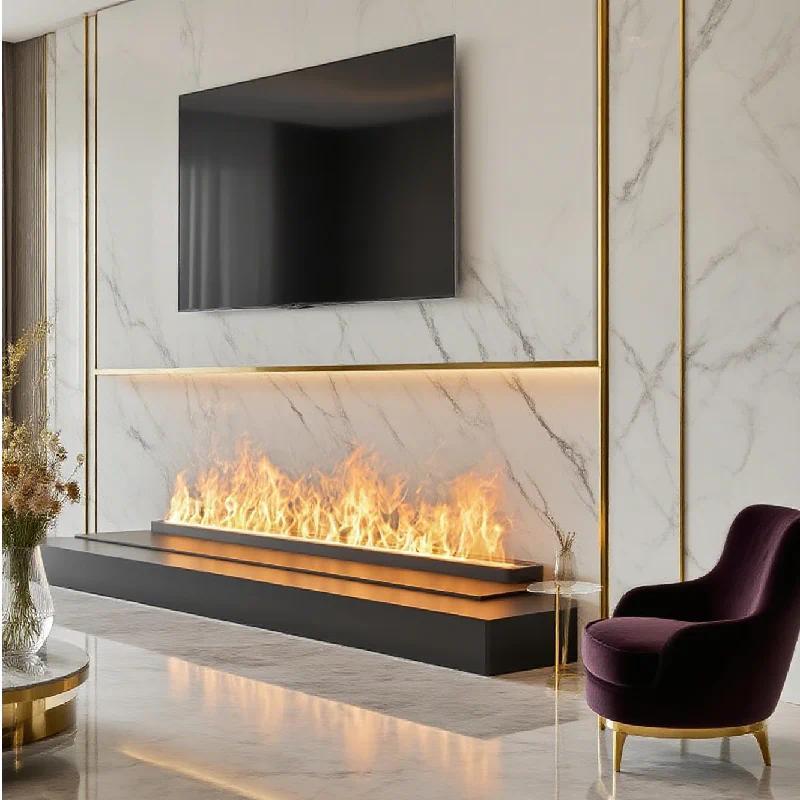 Smart 3D Water Vapor Electric Fireplace Mist Fireplace Humidifier Realistic LED Flame Recessed Linea