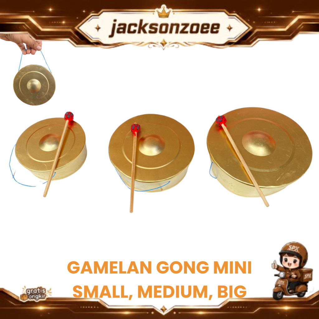 Gamelan Gong Mini, Medium, dan Big - kenong - Gong bali - Mainan Gong - Mainan Gamelan - Alat musik 