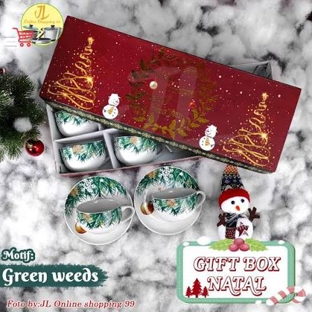 Cangkir Kopin Motif Green Weeds