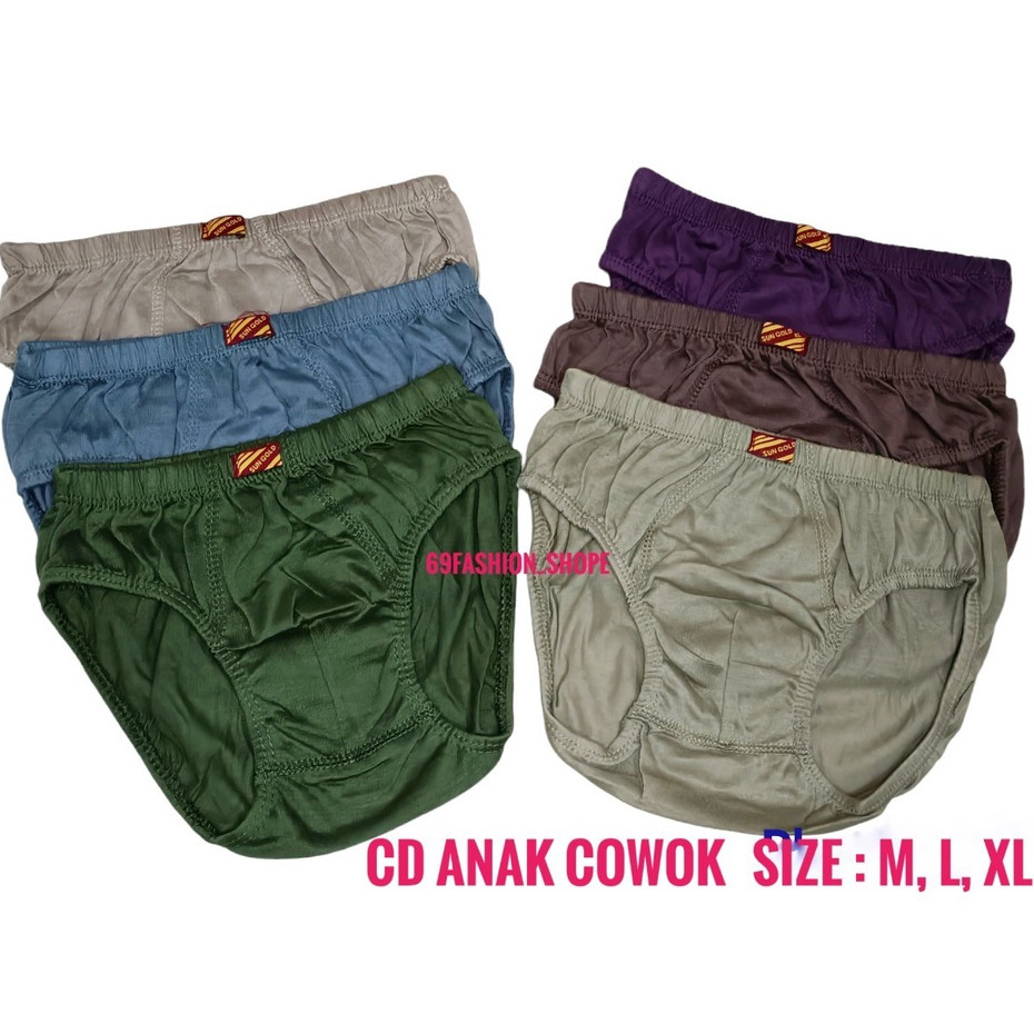 12PCS CELANA DALAM ANAK COWO MURAH POLOS LUSINAN/SEMPAK ANAK-ANAK COWOK MODEL POLOS ELEGAN / CD ANAK